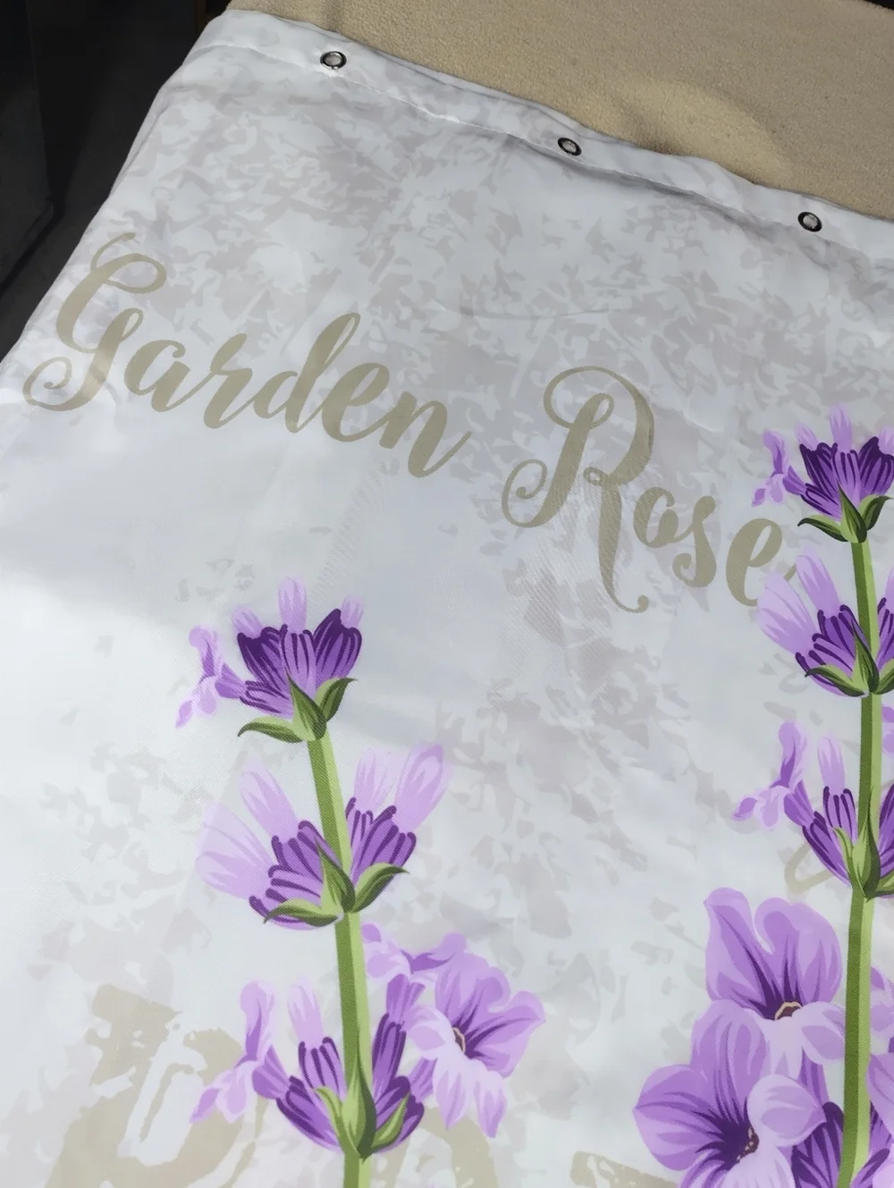 Wild Flower Shower Curtain Purple Petals Bathroom Outter Lining
